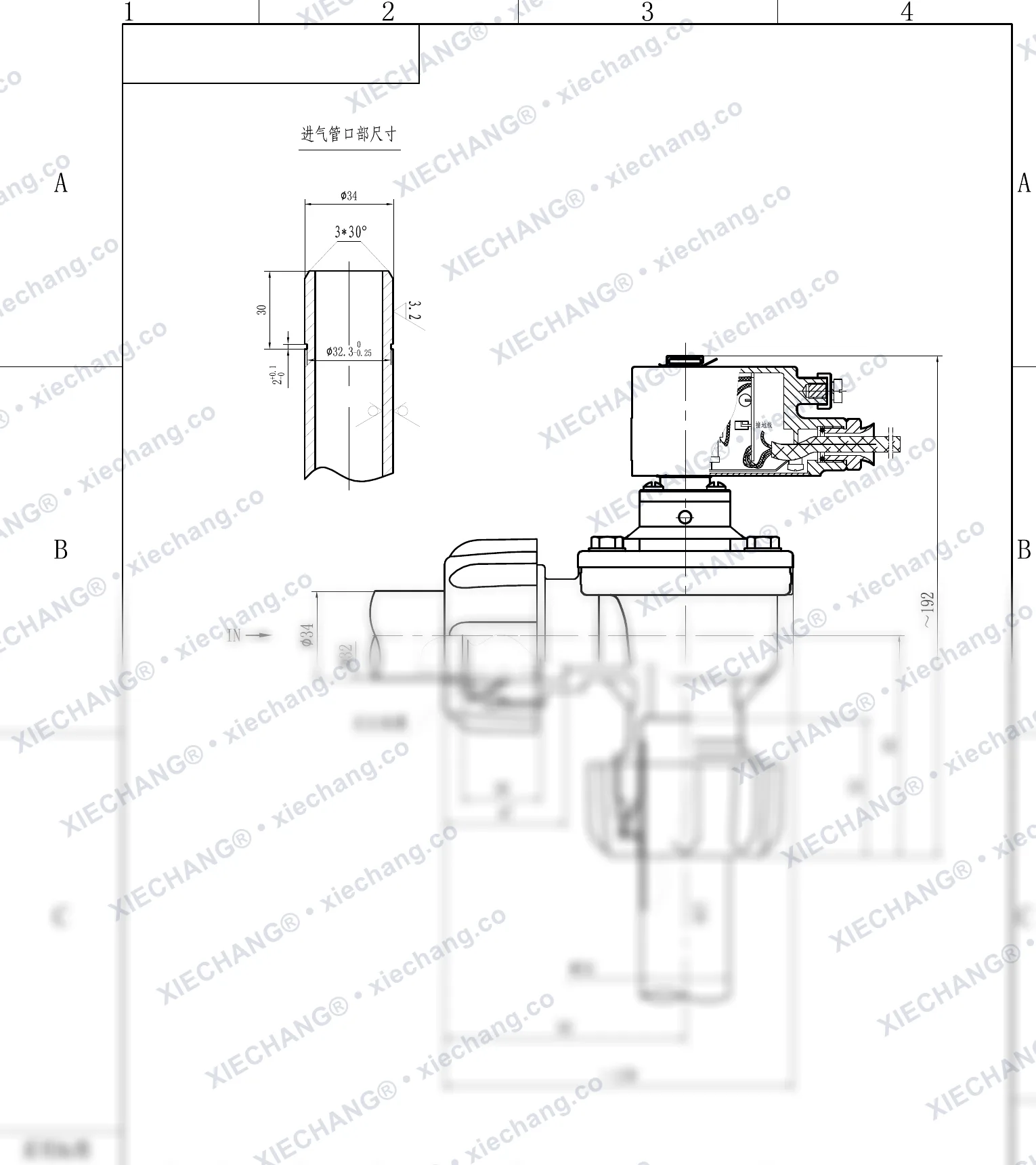 DCF-F-ZM-25 · 1" · válvula de pulso en ángulo recto con rosca macho antideflagrante — Plano de instalación