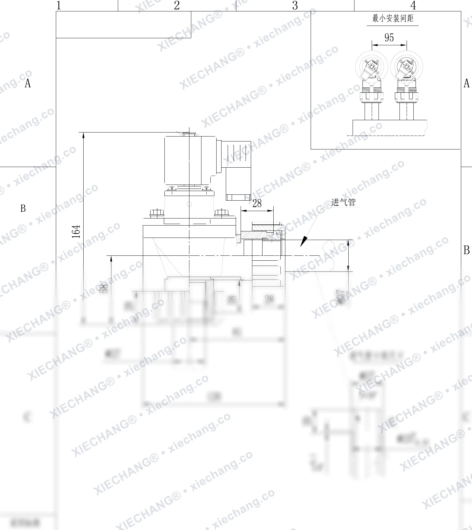 DCF-ZM-20-C · 3/4" · válvula de pulso con rosca macho — Plano de instalación