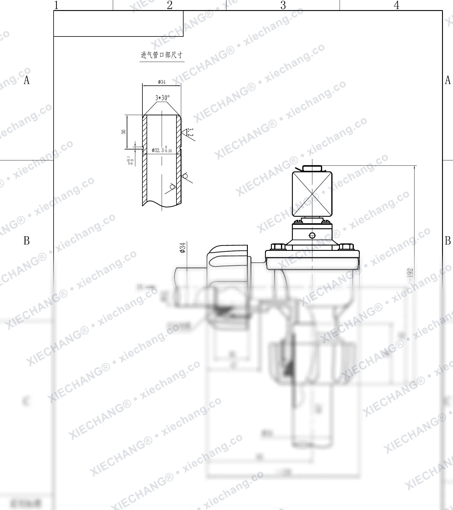 DCF-ZM-25 · 1" · válvula de pulso en ángulo recto con rosca macho — Plano de instalación