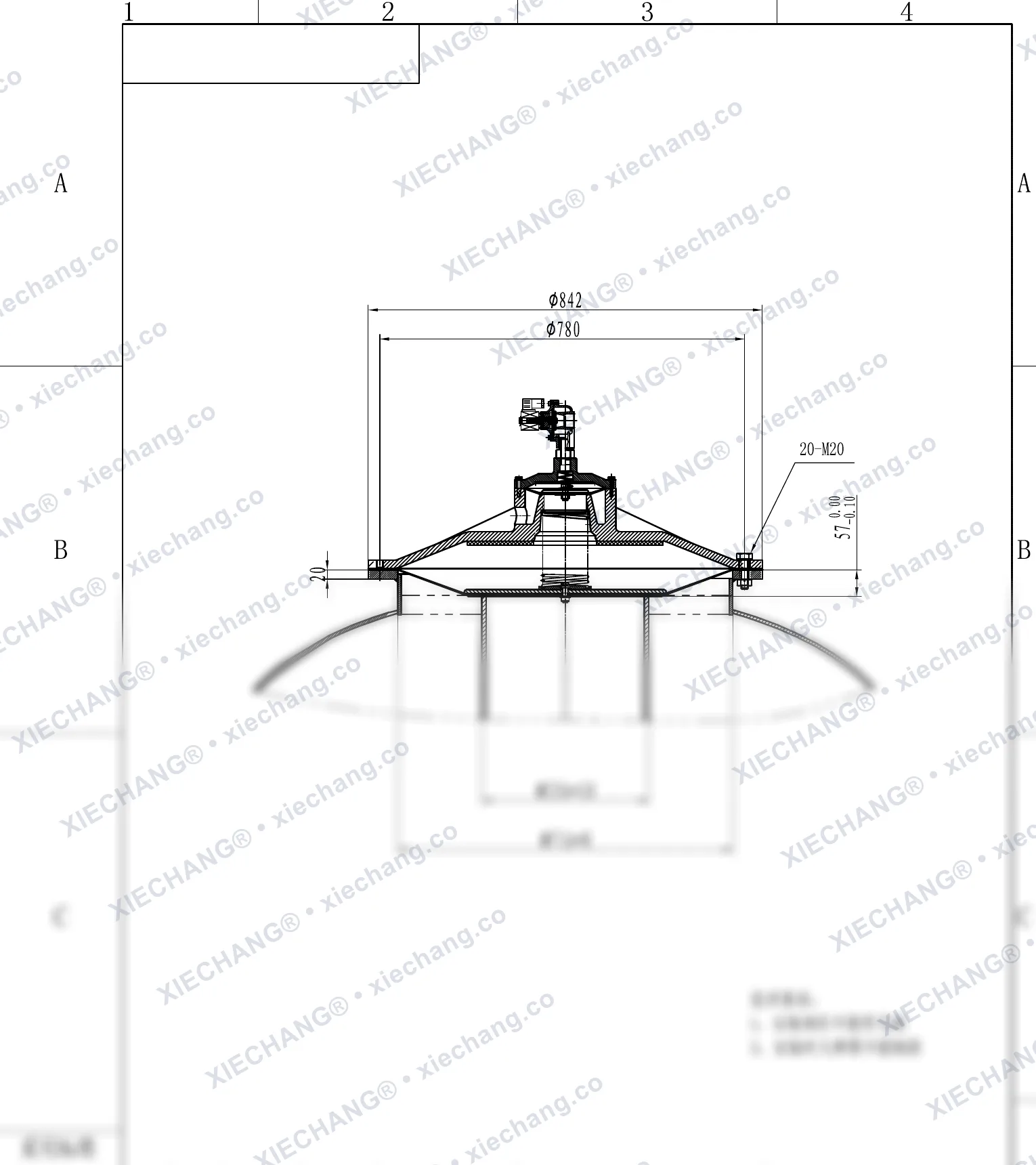 DMY-III-350C · 14 pulgadas · válvula de pulso sumergida/inmersa de baja presión — Plano de instalación