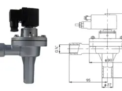 Válvula de pulso estándar en ángulo recto DCF-2L-B — muestra de la serie